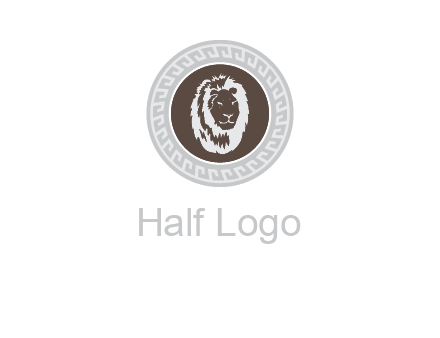 lion head on a coin or crest logo
