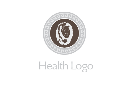 lion head on a coin or crest logo