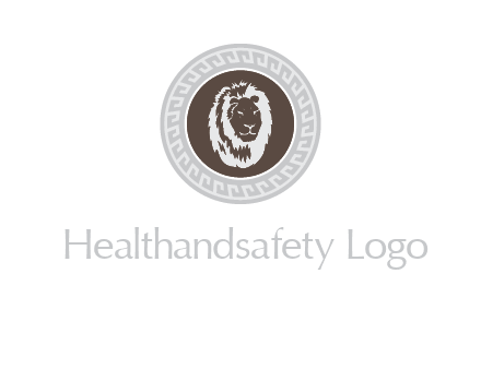 lion head on a coin or crest logo
