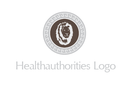 lion head on a coin or crest logo