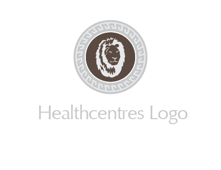 lion head on a coin or crest logo