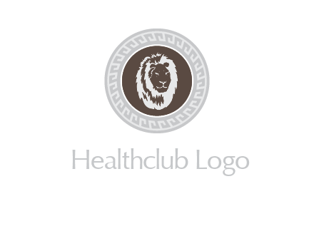 lion head on a coin or crest logo