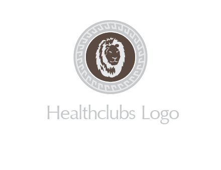 lion head on a coin or crest logo