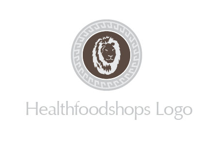 lion head on a coin or crest logo