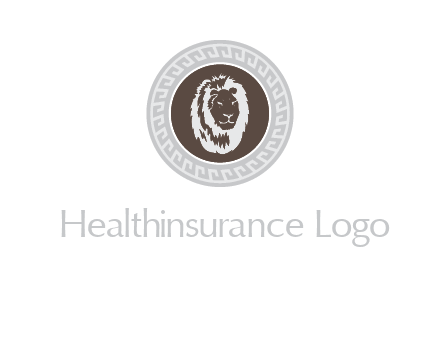 lion head on a coin or crest logo