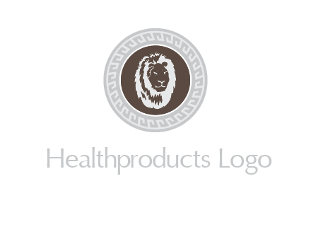 lion head on a coin or crest logo