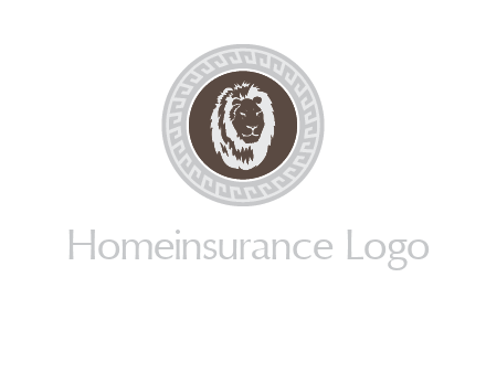 lion head on a coin or crest logo