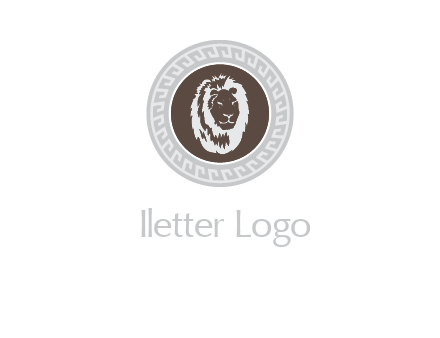 lion head on a coin or crest logo