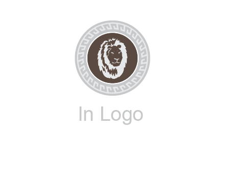 lion head on a coin or crest logo