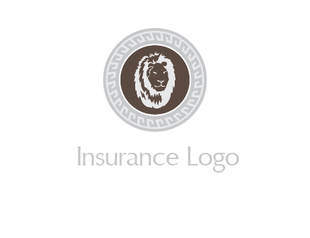 lion head on a coin or crest logo