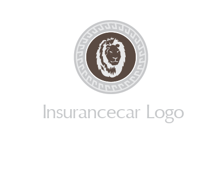 lion head on a coin or crest logo