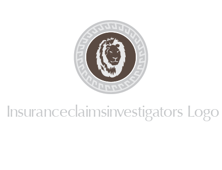 lion head on a coin or crest logo