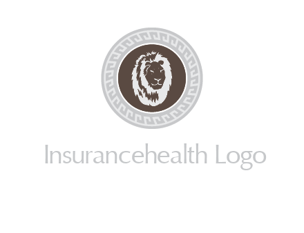 lion head on a coin or crest logo