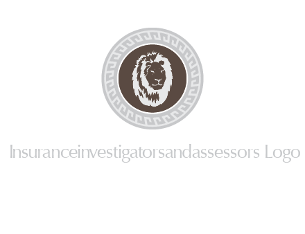 lion head on a coin or crest logo