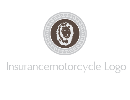 lion head on a coin or crest logo