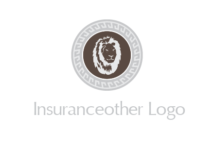 lion head on a coin or crest logo