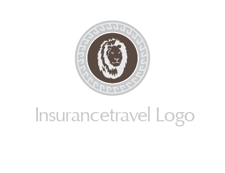 lion head on a coin or crest logo