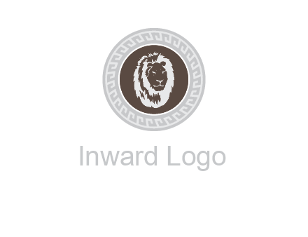 lion head on a coin or crest logo
