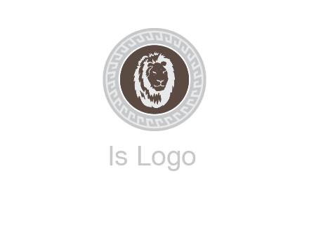 lion head on a coin or crest logo