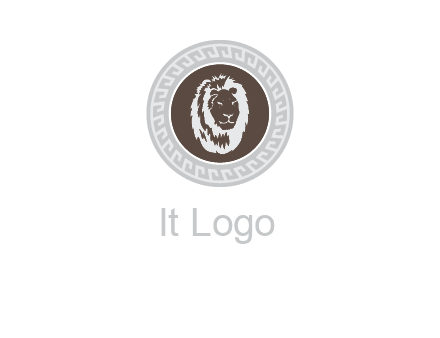 lion head on a coin or crest logo