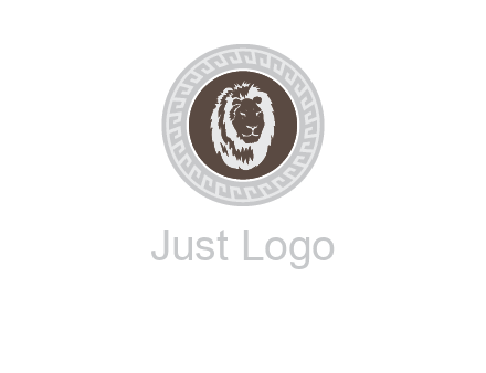 lion head on a coin or crest logo