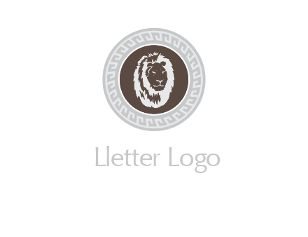 lion head on a coin or crest logo