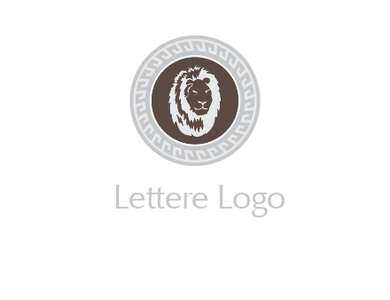lion head on a coin or crest logo