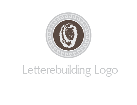 lion head on a coin or crest logo