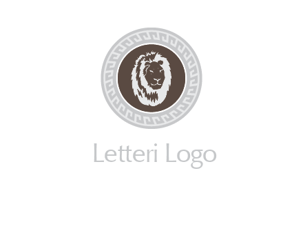 lion head on a coin or crest logo