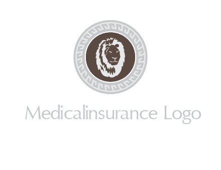 lion head on a coin or crest logo