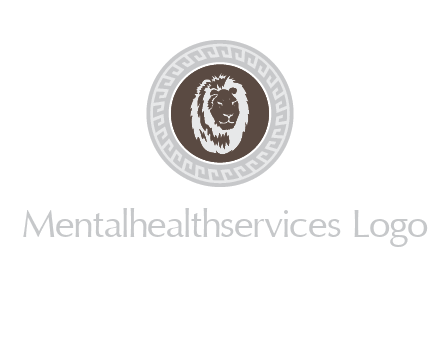 lion head on a coin or crest logo