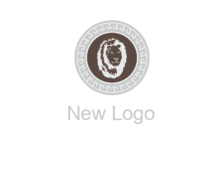 lion head on a coin or crest logo