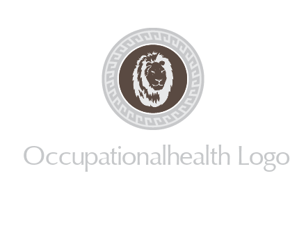 lion head on a coin or crest logo