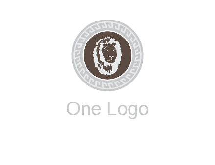 lion head on a coin or crest logo