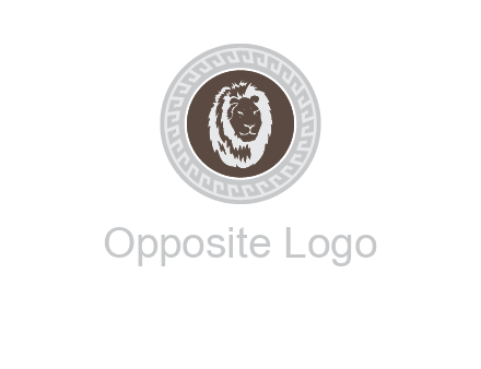 lion head on a coin or crest logo