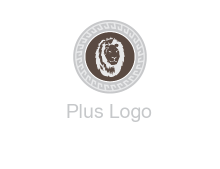 lion head on a coin or crest logo