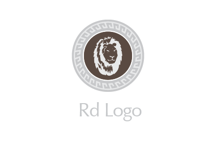 lion head on a coin or crest logo