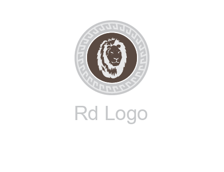lion head on a coin or crest logo