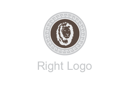 lion head on a coin or crest logo