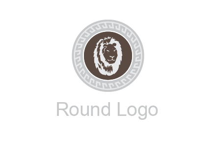 lion head on a coin or crest logo