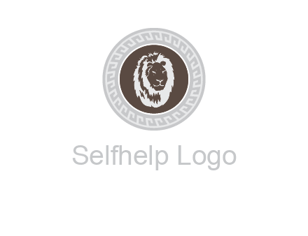 lion head on a coin or crest logo