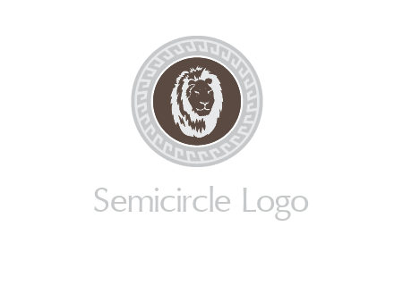 lion head on a coin or crest logo