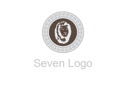 lion head on a coin or crest logo