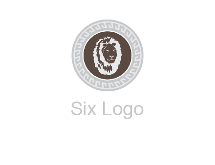 lion head on a coin or crest logo