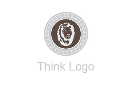 lion head on a coin or crest logo