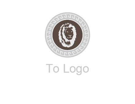 lion head on a coin or crest logo