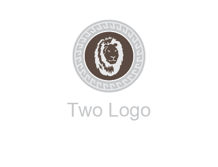 lion head on a coin or crest logo