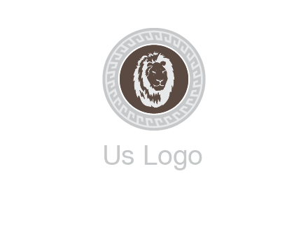 lion head on a coin or crest logo