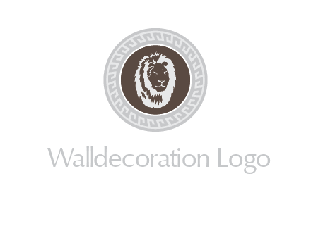 lion head on a coin or crest logo