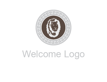 lion head on a coin or crest logo